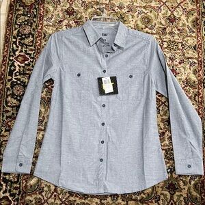 Caterpillar Women’s Button-Down Shirt - Denim Blue Oxford Size XS New